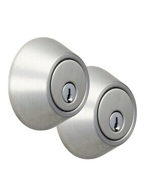 Hyper Tough Keyed Entry Stainless Steel Single Cylinder Deadbolt Twin Pack